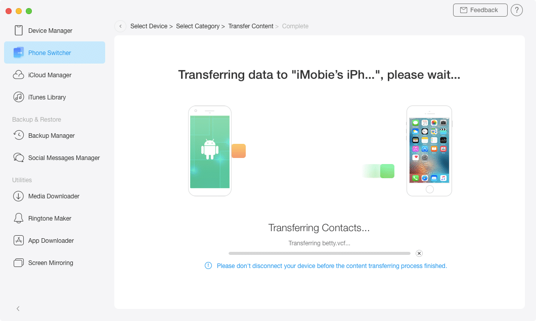 iMobie AnyTrans – transfer files from phone to phone