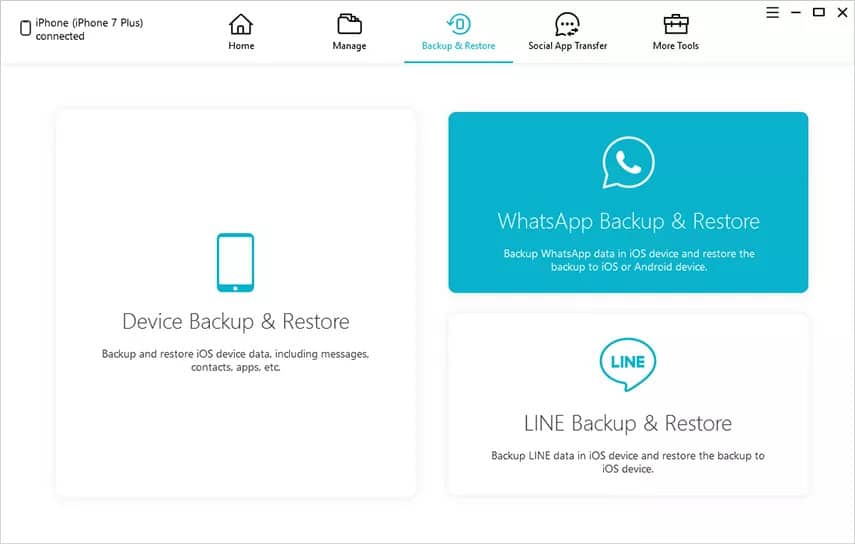 Tenorshare iCareFone – WhatsApp backup and restore