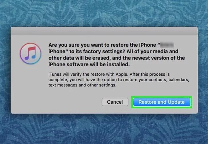 Click on Restore and Update tab in iTunes