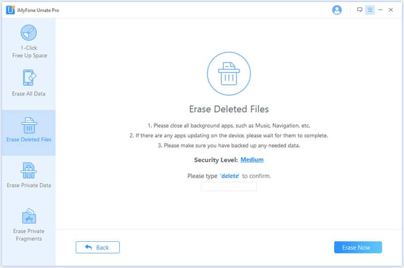 iMyFone Umate Pro – confirm erasing deleted files