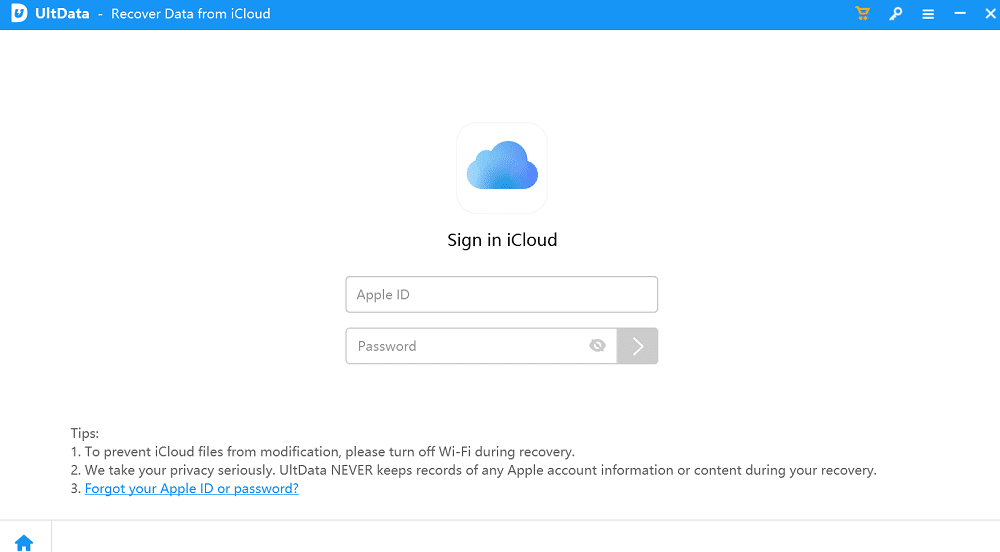 Sign in to iCloud with your Apple ID